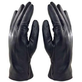 ZLUXURQ Men's Winter Genuine Sheepskin Leather Warm Gloves Cashmere or Wool Lining, Black (soft sheepskin/cashmere/no touchscreen)