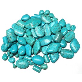 500 g Turquoise Gemstone Beads Set Mix Round Cube Oval 8 mm to 30 mm Gemstones Semi-Precious Stone for Jewellery Convolute Elegant Craft Set G168