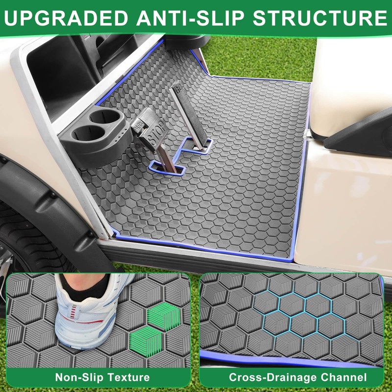 Club Car DS Floor Mat, Upgraded Non-Slip Full Coverage Golf