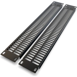 Rackmount Venting Panel - 2U (2 Pack) Spacer for IT/AV 19 inch Network Server Rack Mount Cabinet Enclosure - Blank Vented Metal Slot Filler - Equipment Cooling Air Circulation (Black) Tupavco TP1722