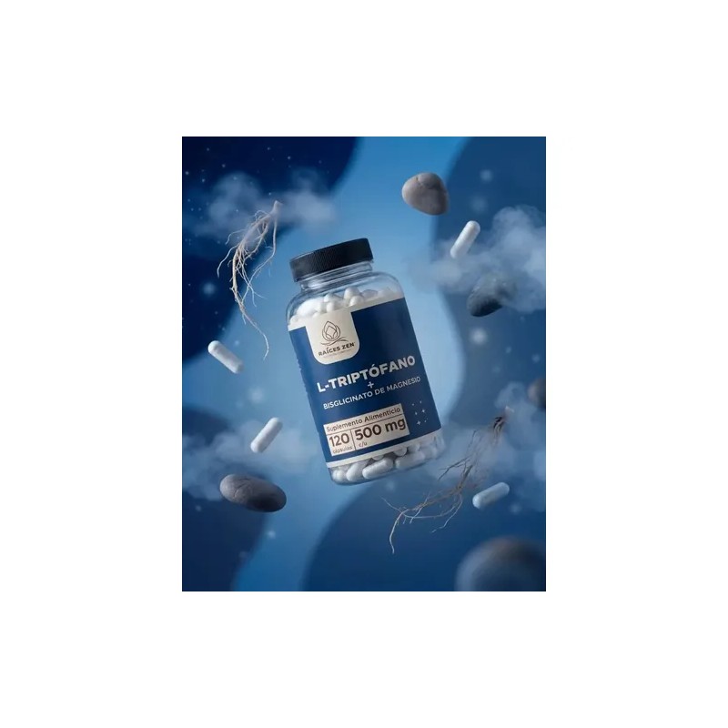 L-triptófano + Bisglicinato De Magnesio Raices Zen 120 Caps Sin