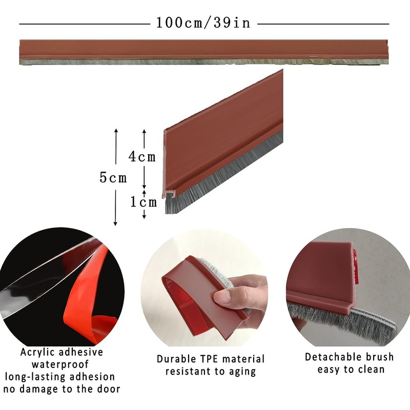 BONACHAN - Guardapolvo y Protector para Puerta, Burlete Cubrepolvo para
