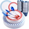 THALIA 180pcs 4th of July Plastic Plates - Red White