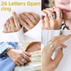 KeyStyle Initial R Thumb Ring, Silver Statement Rings for Women,