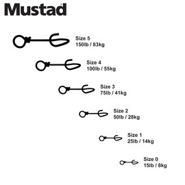 Mustad Fastach Clip/Snap Fishing Terminal Tackle in Black –Size 4 (Pack of 10)