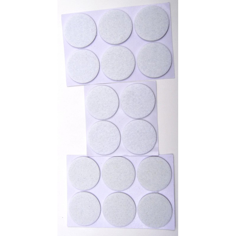 Kleiber Felt Gliders, White, 35 mm