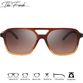 The Fresh Vintage Retro 70s Safaris Sunglasses Women Men Classic Small Squared Frame - FR16255 (625503-Crystal Brown/Brown Gradient)