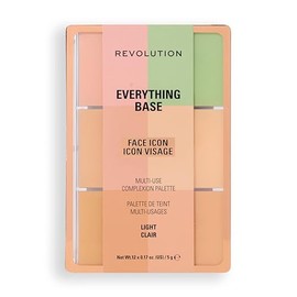 Revolution Everything Base Face Icon Complexion Palette, All-In-One Makeup for Eyes, Face, and Lips, Use as Foundation or as a Base, Light, 5g