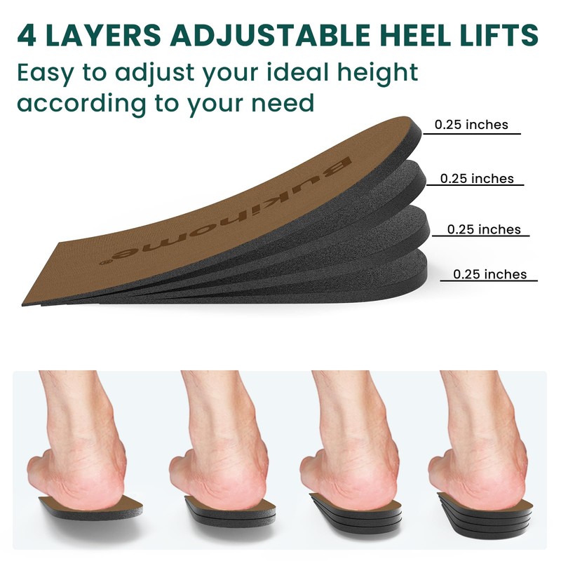 Heel Lifts for Leg Length Discrepancy- Pack of 1 Bukihome