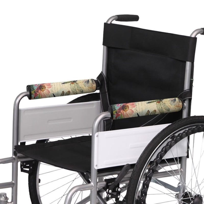 Fuojuvelie Dragonfly Wheelchair Armrest Covers Non Slip Wheelchair Arm Pads