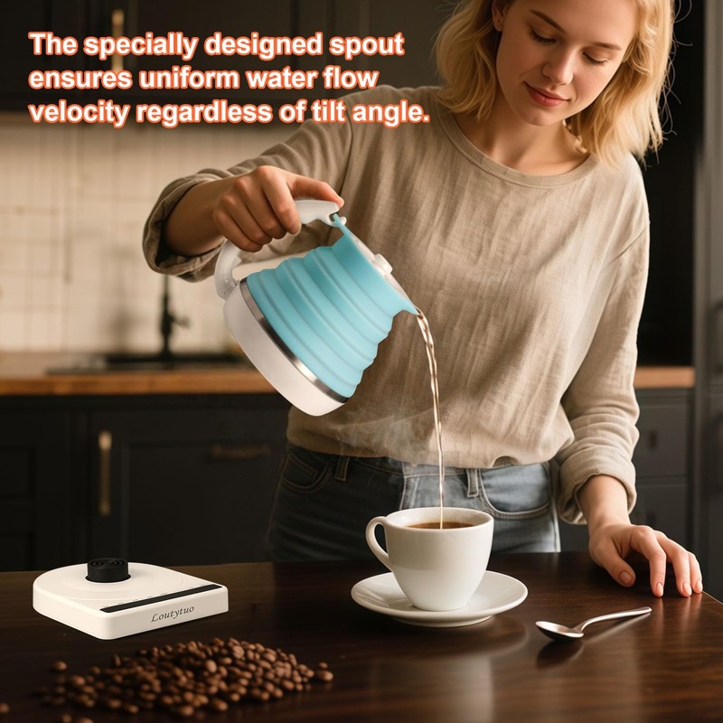 Ultrathin Food Grade Silicone Travel Foldable Electric Kettle Variable Temperature