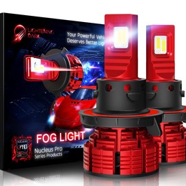 LIGHTENING DARK H13 Fog Light Bulbs, 6500K Xenon White 9008 Light Bulbs (Pack of 2)