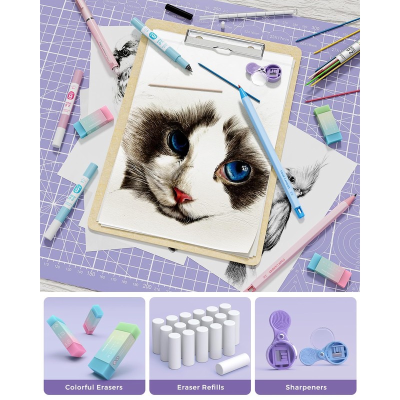 Four Candies 36PCS Aesthetic School Supplies, Mechanical Pencils 0.5mm, 0.7mm,
