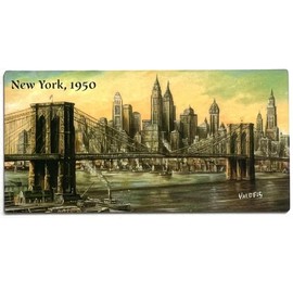 VALDEIG New York City 1950 Magnet NYC Fridge Magnet America Souvenir USA Picture Fridge Magnets for Children Fridge Magnets Magnetic Fridge Gift Souvenir Magnet Brooklyn Bridge NY
