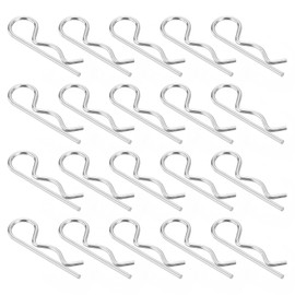 sourcing map 30Pcs 3mmx65mm 304 Stainless Steel R Shaped Spring Cotter Pins, R Clips Cotter Pin Spring Fastener for Household Appliances, Sports Equipment, Car Mechanics Repair (Silver)