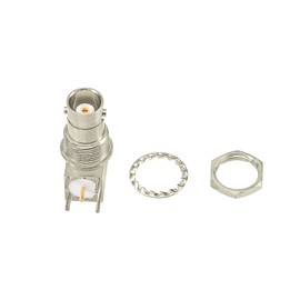 Superbat BNC Connector 50ohm BNC Female Jack Connector 5Pcs BNC Bulkhead 90 Degree Solder PCB Mount Right Angle RF Connector for CCTV Module Broadcast Test Board PC/LAN Board etc.