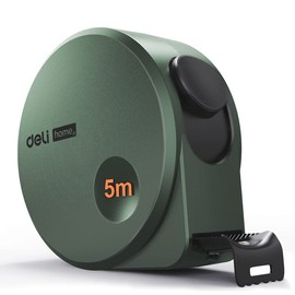 Deli Measuring Tape Measure, Steel Measuring Measures, 0.2 x 0.7 inches (5 x 19 mm), Large Letters, Easy to See Marks, Prevents Hand Cuts, High Precision, High Hardness Engineering Tape Measures, Waterproof, Abrasion Resistant, Drop Resistant, Field Meas