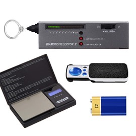 HMJOY Diamond Tester, High Accuracy Jewelry Diamond Tester＋200g/0.01g Mini Jewelry Scale＋ 60X Mini LED Magnifying, Professional Diamond Selector for Novice and Expert, Thermal Conductivity Meter