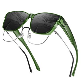 Wzerry Polarized Fit Over Glasses Sunglasses, Wear Over Sunglasses Wrap Around Shades for Men Women UV400 Pretection