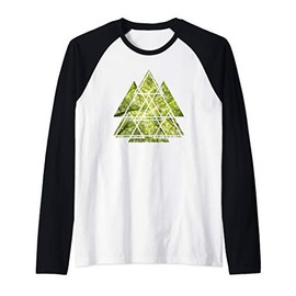 Summer Forest Trees Geometric Triangles | Tree Surgeon Gift Raglan Baseball Tee