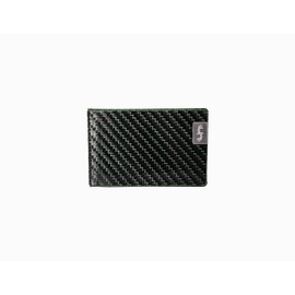 Common Fibers Men's Biz Carbon Fiber Wallet RFID Blocking Card Holder, Bifold - Green Twill Weave