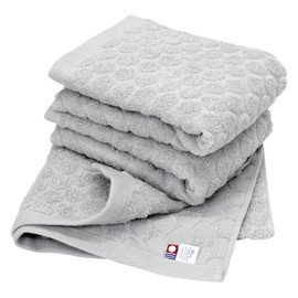 Imabari Towel, Certified Face Towel, Set of 3, Gray, Made in Japan, Jacquard Imabari Brand, Cotton, 100% Cotton, Polka Dot Pattern