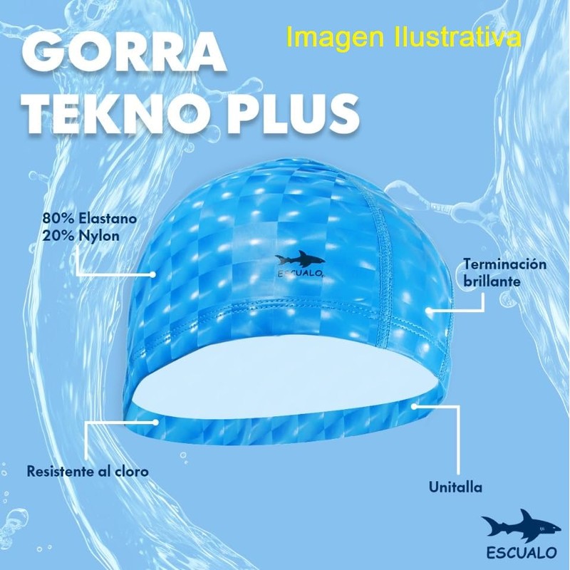 Gorra para Natacion Unisex Adulto Modelo Tekno Plus (Elastano y