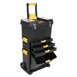 Erie Tools Portable Toolbox Organizer with Foldable Auto-Locking Handle & (3) Detachable Storage Compartments