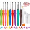 ZGTS Crochet Hooks Set, 9PCS Aluminum Knitting Needles Kit Ergonomic