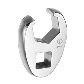 sourcing map Drive Crowfoot Wrench 3/8" Drive 16mm Metric Fractional Crowfoot Flare Nut Wrench 40Cr Chrome Plated Open End Crowfoot Wrench for Mechanics Automotive Repair Work