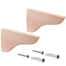 Gedotec Pine Wall Bracket, 165 x 95 mm, Pack of 2, Heavy Duty Brackets Made of Solid Natural Wood, High Load Capacity, Suitable for Bookshelves, Wall Shelf, Shelf Brackets, Shelf Brackets, Shelf Angle