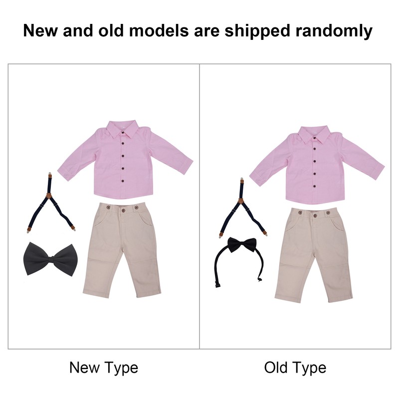 Baby Boy Gentleman Outfit Children Exquisite Stripe Shirt Suspender Pants