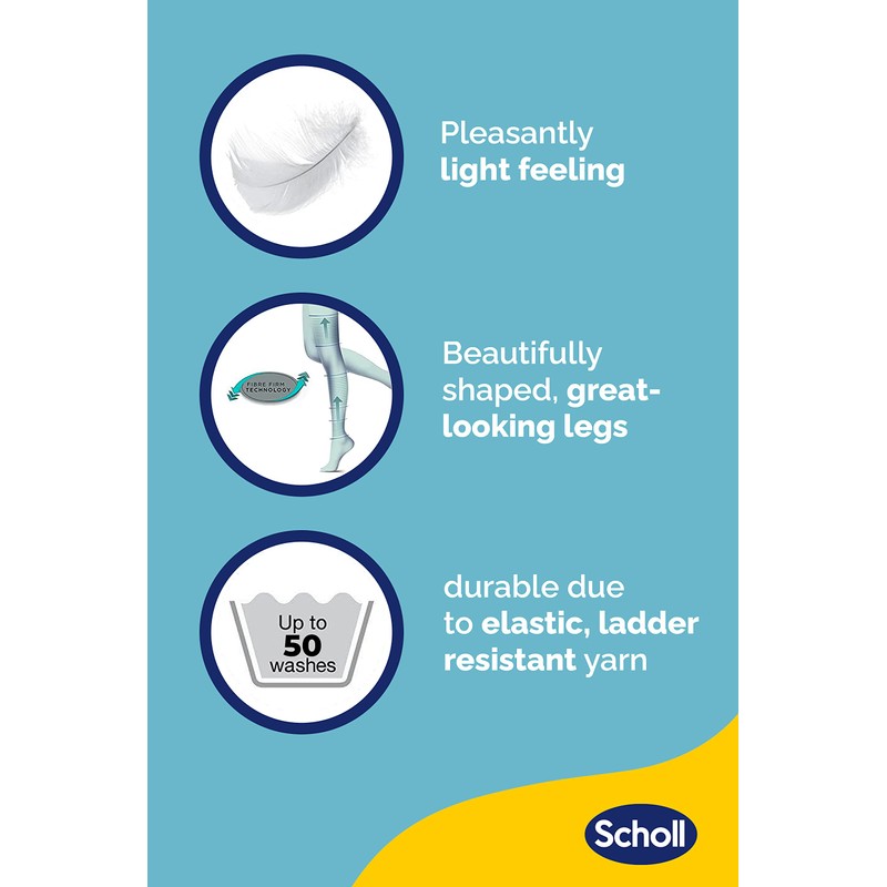 Scholl Light Legs Compression Tights for Women 20 Denier, Nude,