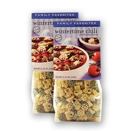 Pastabilities Wintertime Chili, Fun Shaped Snowman & Snowflake Noodles with Seasoning Mix, Natural Wheat Pasta, Serves 6 (11.25 oz, 4 Pack)