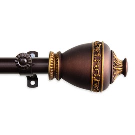 A&F Rod Décor - Eva 13/16" Triple Curtain Rod 66-120 inch - Cocoa