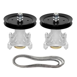 46inch Deck Rebuild Kit with 2xSpindles for 187292 192870 532187281 + 2xPulleys for 195945 197473 + 1xBelt for 405143 532405143 - Compatible with Husqvarna 2346XLS YTH22V46 YTH18K46 YTA1946 YTA22V46