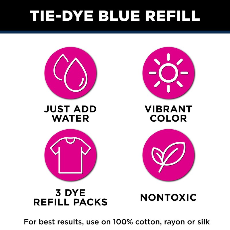 Tulip One-Step Tie-Dye Kit Dye Refill Packs, Blue