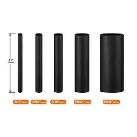 Chanzon UL Listed Extra Long 80mm Heat Shrink Tubing Assorted Kit 4:1 Ratio Marine Grade Waterproof Adhesive Lined 5 Sizes (4mm - 20mm diam) Black Sleeving Wrap Shrinking 4 to 1 Assortment 27 pcs