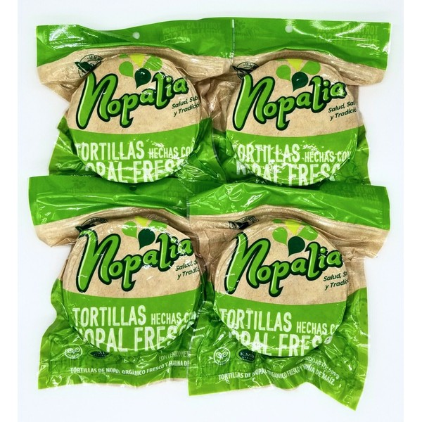 4-Pack NOPALIA Corn & Cactus Tortillas, Low Carb, Vegan KETO
