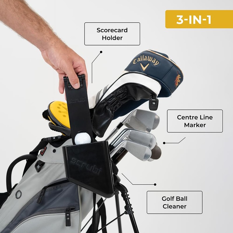 Scrubi: 3 in 1 Golf Ball Cleaner, Scorecard Holder, Centre