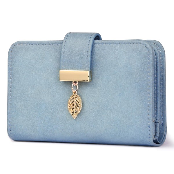 Faneam Women's Leather Wallet with RFID Protection, 14 Card Slots,