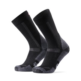 DANISH ENDURANCE 1 Pair Merino Cushioned Anti-Blister Hiking Socks for Men & Women, black