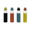 SOMA Glass Water Bottle with Silicone Sleeve, Sport Cap, 17-ounce,
