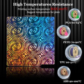 Wefuit Upgrade 3D Printer Rotating Wheel+Skynet Build Plate for Bambu Lab X1C/X1/X1E/P1P/P1S/A1 3D Printer,Smooth Surface 257x257mm Spring Steel Plate,Double Sided Flexible Sheet Removable Platform