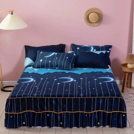 3pc QUEEN SIZE bedskirt mattress cover for a bed 150cm*200cm (2 pillow cases)