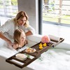 FLYJOE Wood Bathtub Tray Table - Foldable Bath Tray for
