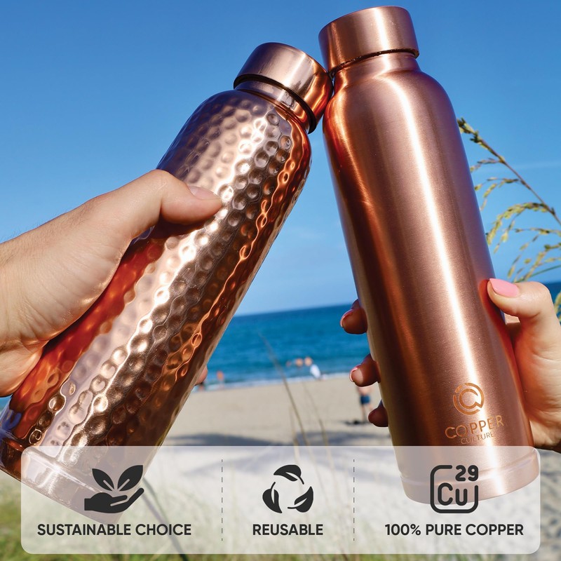 100% Pure Copper Water Bottle for Drinking Water – 34