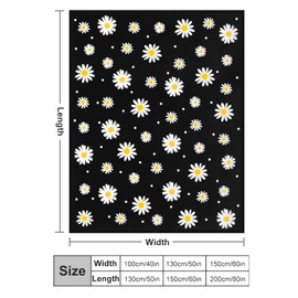RUVNSR Daisy Blanket Floral Daisies Fuzzy Flannel Throw Blankets Flowers Plush Decor Cozy Bedding for Bed Couch Living Room Kids Girls Women Adults Gifts 50"X40"