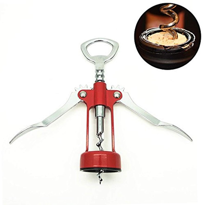 XMHF Italianism Wing Corkscrew Wine Opener, Rubber-touch Finish For Non-slip,