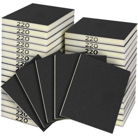 Sruhrak Pack of 18 Sanding Sponges, 220 Grit Sandpaper Blocks, Wet and Dry Sanding Sponge, Washable and Reusable Sanding Pads for Wood, Plastic and Metal Polishing